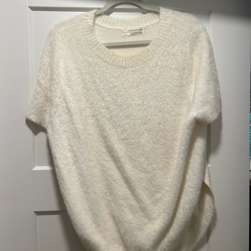 Anthropologie Cream Crew Neck Sweater